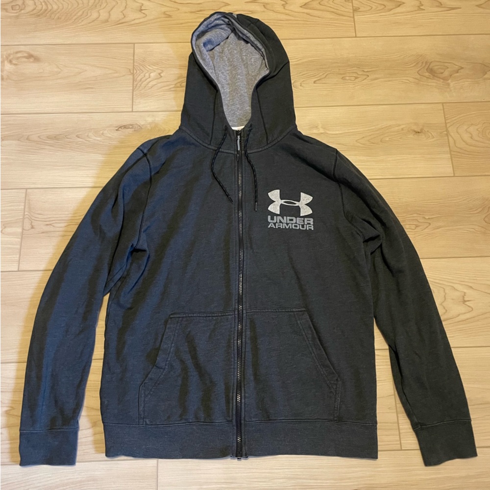 Under Armour zip-up hoodie dark gray/light gray large